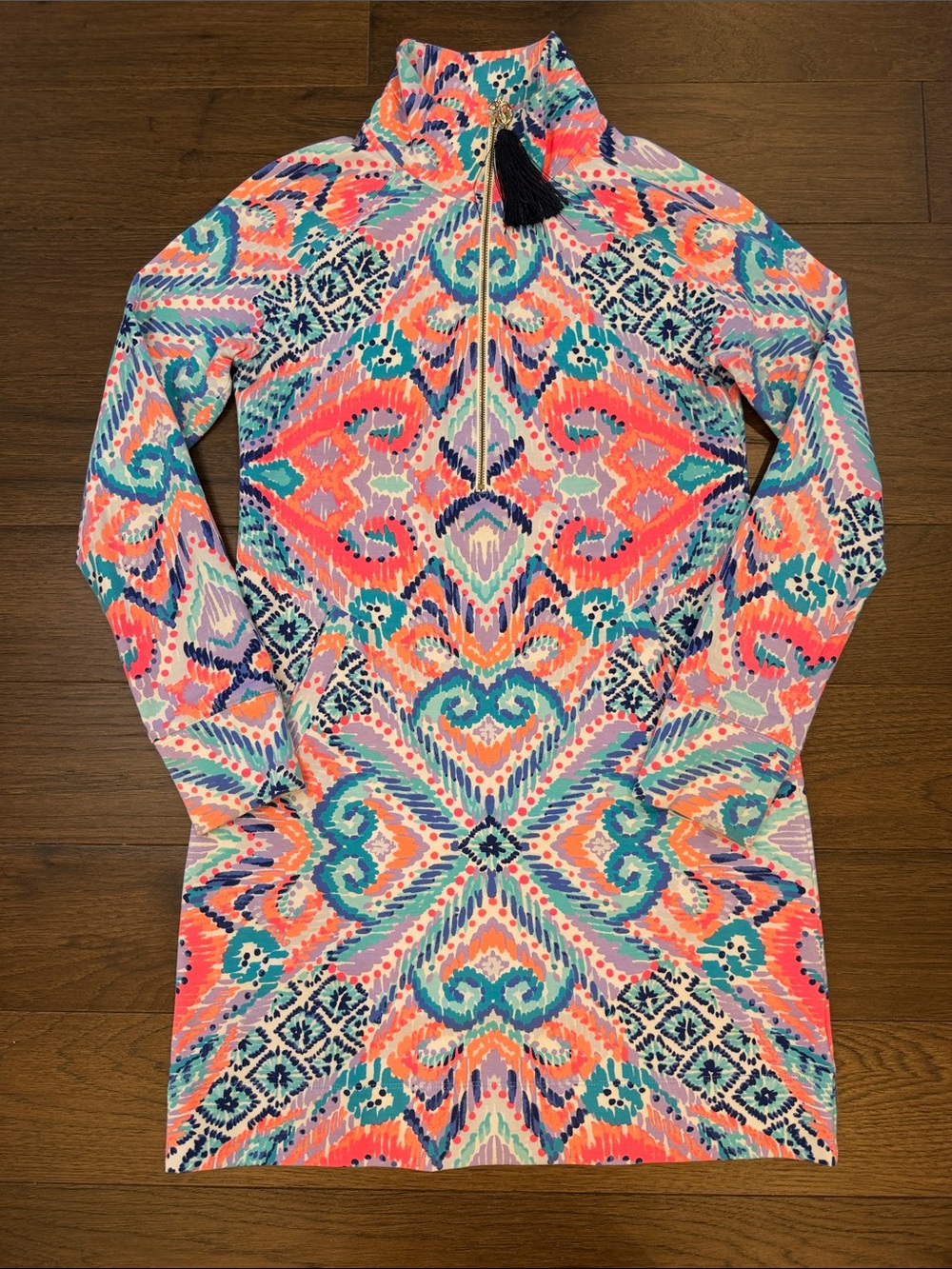 Lilly Pulitzer Skipper Solar Opposite Popover French Terry Dress XS - C69-017
